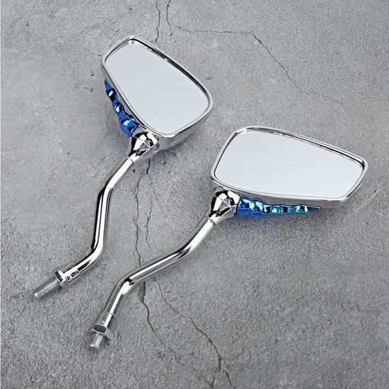 Rétroviseurs Moto Universels – Paire Chromée, Miroir Convexe Large Angle, Réglable Pour Scooter Ou Moto - 8