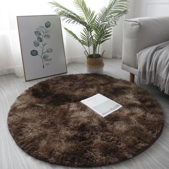 Tapis Lumineux Rond Moelleux En Peluche - Tapis Chambre Enfant Phosphorescent Horse Rose Ø100cm