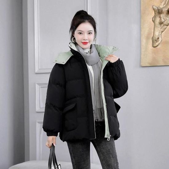 Doudoune Femme Hiver Matelassée à Capuche - Couleur Unie - Grande Taille Disponible - Chaude Et élégante
