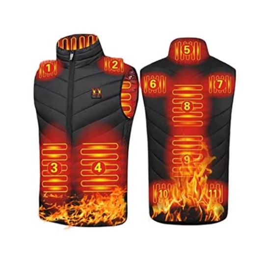 Gilet Chauffant 8 Zones - Batterie 16000mAh, 3 Niveaux De Chaleur, étanche Au Vent Pour Outdoor