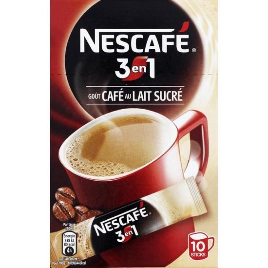 Café au lait sucré 3en1 10x18g NESCAFE - Cdiscount Au quotidien