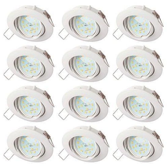 Lot De 6 Spots Encastrables SEBSON GU10 - Ø80mm Pour Plafond, Trou 60-70mm, Aluminium