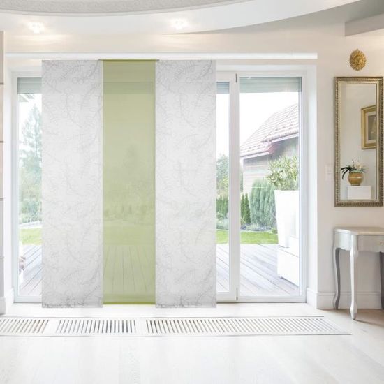 Bestlivings Elena Tenda A Pannello Con Stampa | 3 Pezzi 60x260 Cm | Trasparente Con Motivo | Per Finestre O Divisori