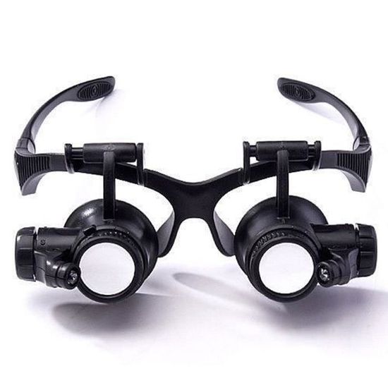 Lunettes Loupe 300% Mains Libres - Noires, Anti-lumière Bleue, Pour Porteurs De Lunettes - Lot De 2 Avec étuis Et Lingettes