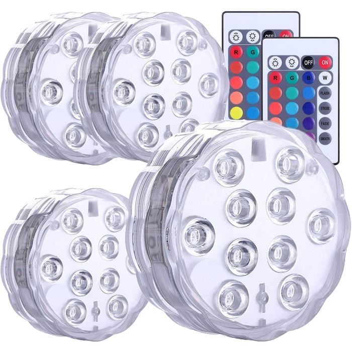 DONGKER Lot De 2 Lumières LED Pour Bateau – Sans Fil, étanches IP68, 11 LED RGB, Télécommande, Fixation Magnétique – Pour Pont, Cabine, Navigation – Piles AA