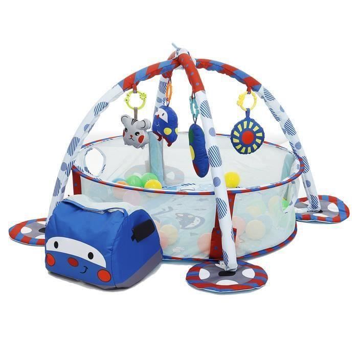 Tapis d'Eveil Piscine A Balles 3 en 1Ball Play Jouet Cadre de Fitness Avec Boules Océaniques Pour Bebe