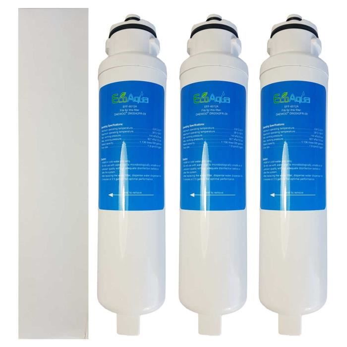 Le filtre DAEWOO EF6012A ECO AQUA est un filtre à eau interne pour réfrigérateurs américains DAEWOO qui remplace les références s...