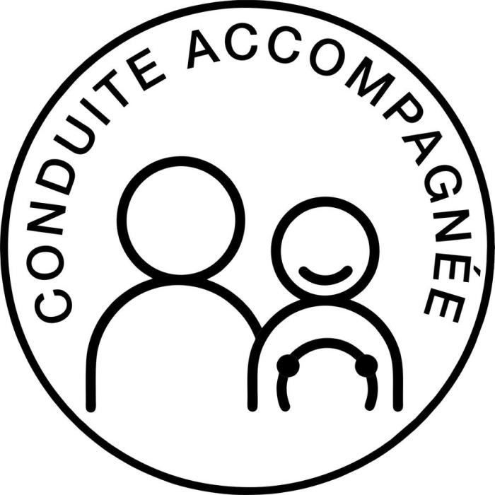 Autocollant sticker conduite accompagnée accompagne