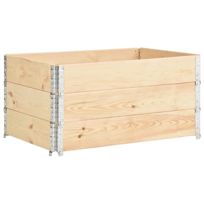 Jardinières surélevées 3 pcs 80x120 cm Bois de pin solide pour Jardin-Balcon