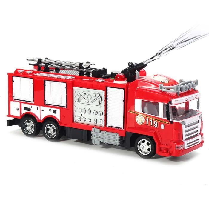 Pulvérisateur d'eau télécommandé de camion de pompiers RC avec pulvérisateur d'eau de sirène légère Water Spray RC Car Toys