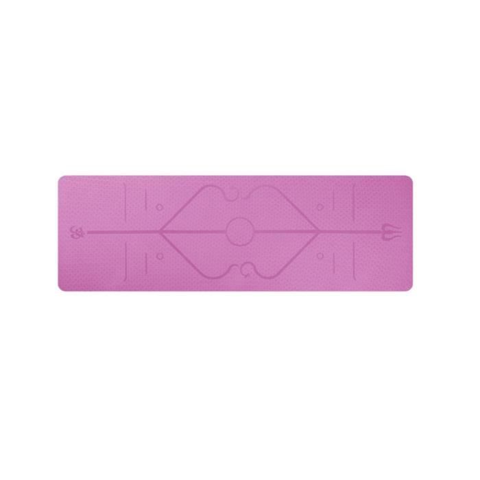 Tapis de yoga TPE, accessoires de gymnastique et de fitness, avec ligne de positionnement, antidérapant, adapté aux débutants