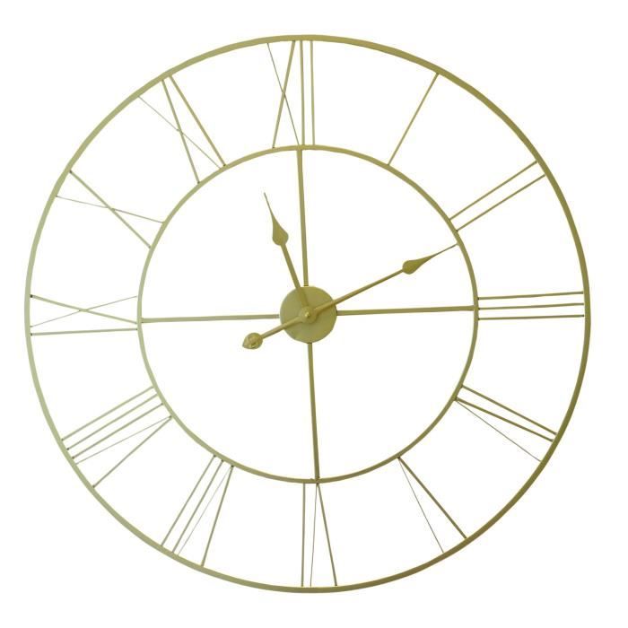 Horloge murale ISADORA Métal D80 X 4,5cm - Doré