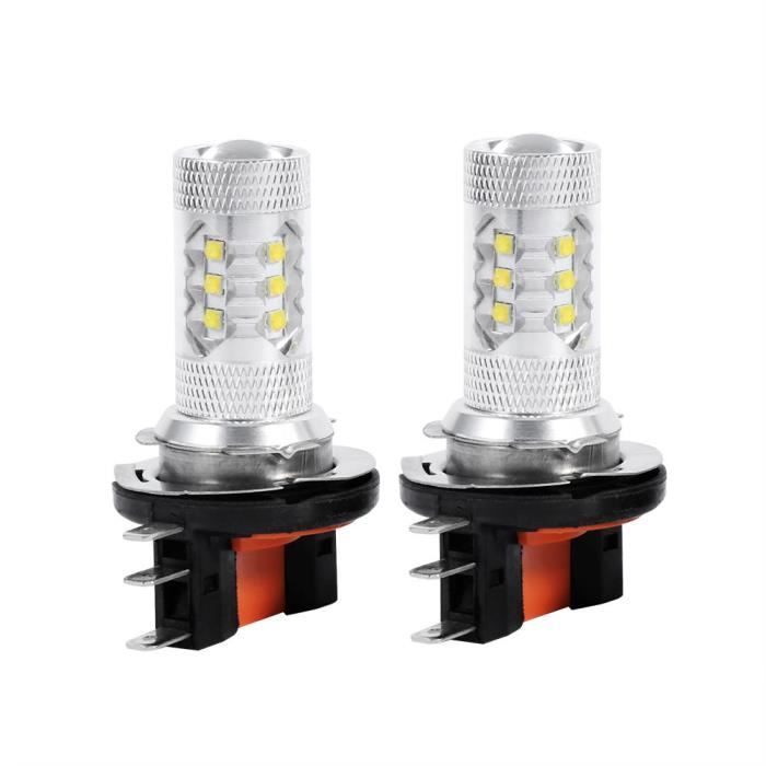 Fdit lampe 80W 2pcs HID Blanc 80W H15 LED Ampoules Lumières Lampe
