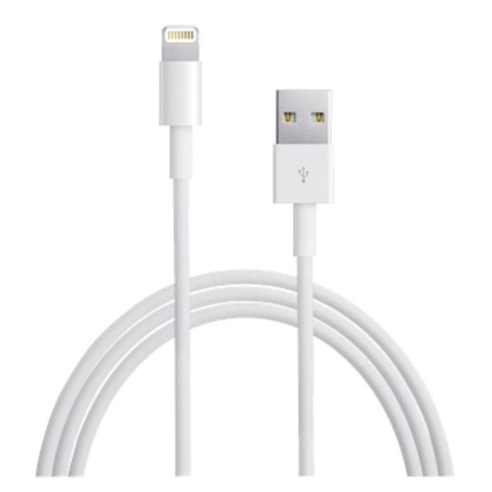 Cable USB Blanc Charge Synchronisation 1m pour Apple iPhone, iPad et iPod
