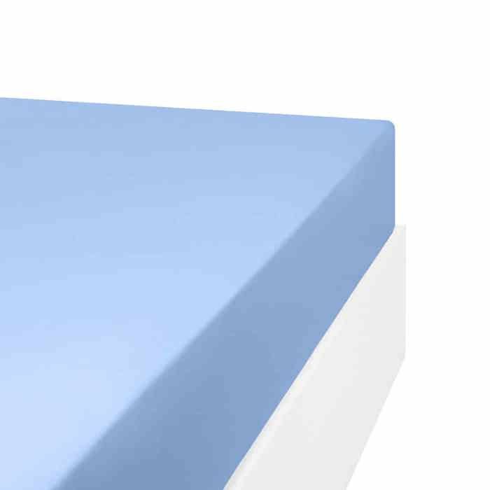 LINANDELLE - Drap housse en mélange 57 fils AISANCE - Bleu clair - 120x200 cm