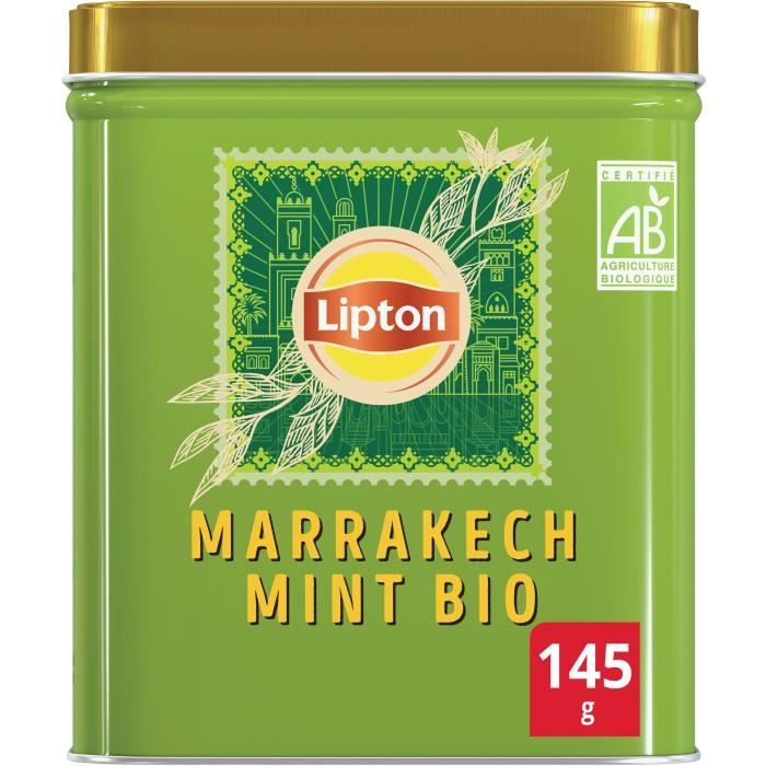 LIPTON Thé Vert Bio Marrakech Menthe Vrac - 145 g