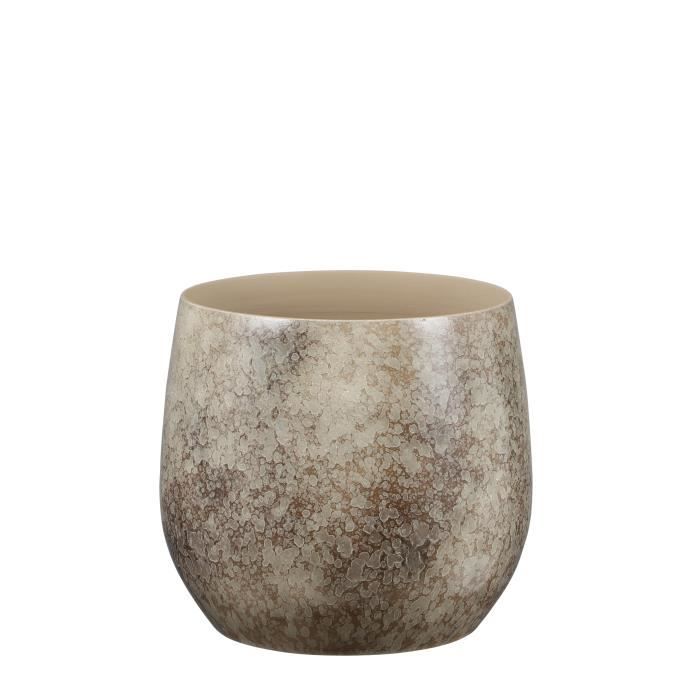 Pot de fleurs Oliver - H26 x Ø29 cm - Terre cuite - Marron - Mica Decorations