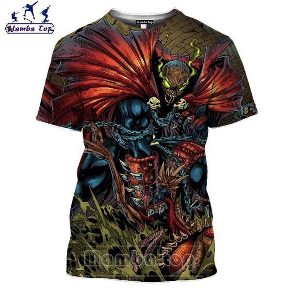 T-shirt Homme,Mamba haut 2020 plus récent hommes 3D noir t-shirt Anime Spawn t-shirt Fitness femmes T-shirts super-héros O cou homm