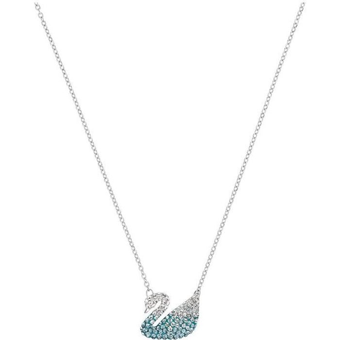 Sautoir - Collier - Collier Swarovski Iconic Swan blue - Matière:Plaqué