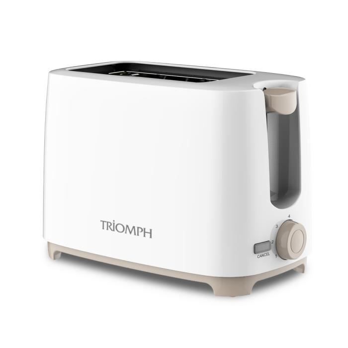 Grille pain 2 fentes Blanc-Taupe 700W - Triomph ETF1836