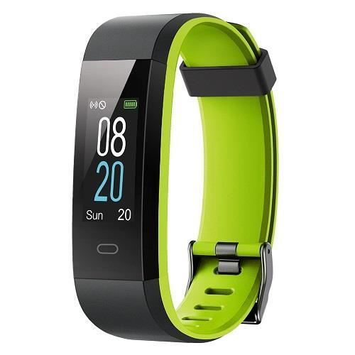 YAMAY Bracelet Connectée Femme Homme Bluetooth Smartwatch Marche Montre Sport Fréquence Cardiaque Alarme Trackers d'activité - Vert