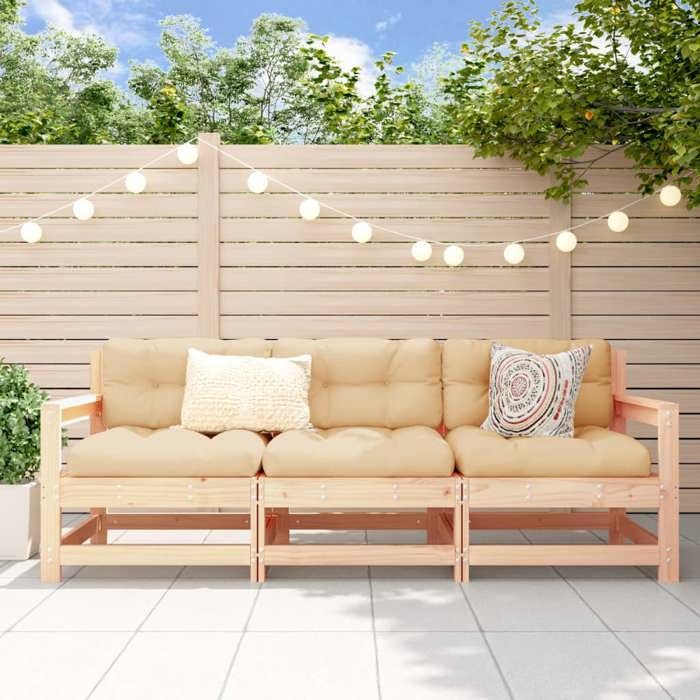 vidaXL Salon de jardin 3 pcs Bois massif de pin - vue 2