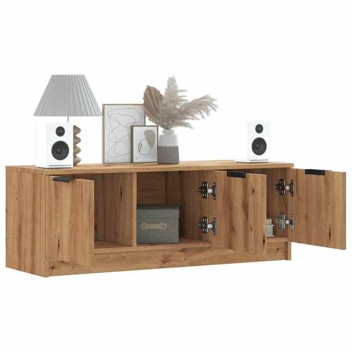 vidaXL Meuble TV chêne artisanal 102x35x36 5 cm bois dingénierie banc TV meuble hifi centre de divertissement buffet 856948
