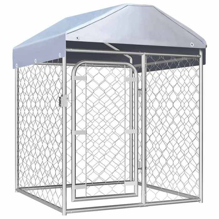 Chenil extérieur avec toit-Enclos pour chien 100 x 100 x 125 cm