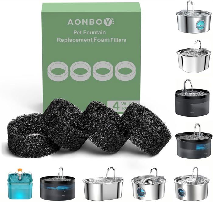 Comparer les prix de 4 Pièces Filtre de Pompe à Eau F1Filtres de Rechange pour Fontaine a Eau Chat PompeFontaine à Eau pour Chat 25L