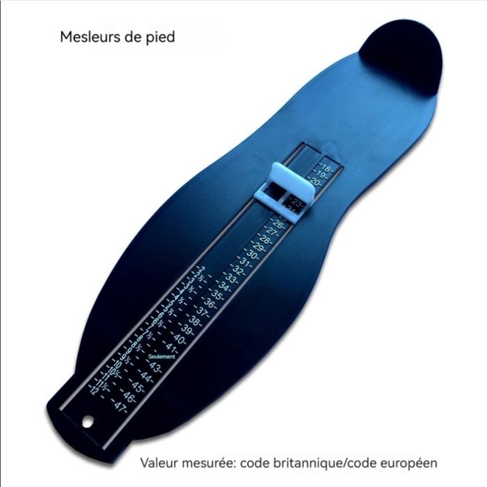 Mesureur De Pointure Adulte/enfant - Tailles UE 16-47 / UK 1-12 - Règle Cm - Plastique Durable - Pour Maison Ou Magasin