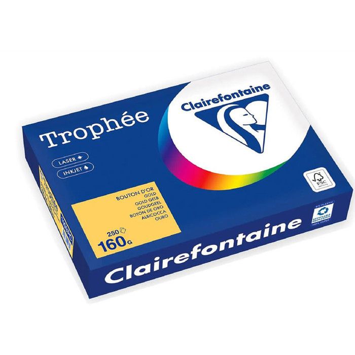Clairefontaine Trophée – Papier Cartonné Noir A4 210 G/m², Ramette 250 Feuilles Ultra Qualité