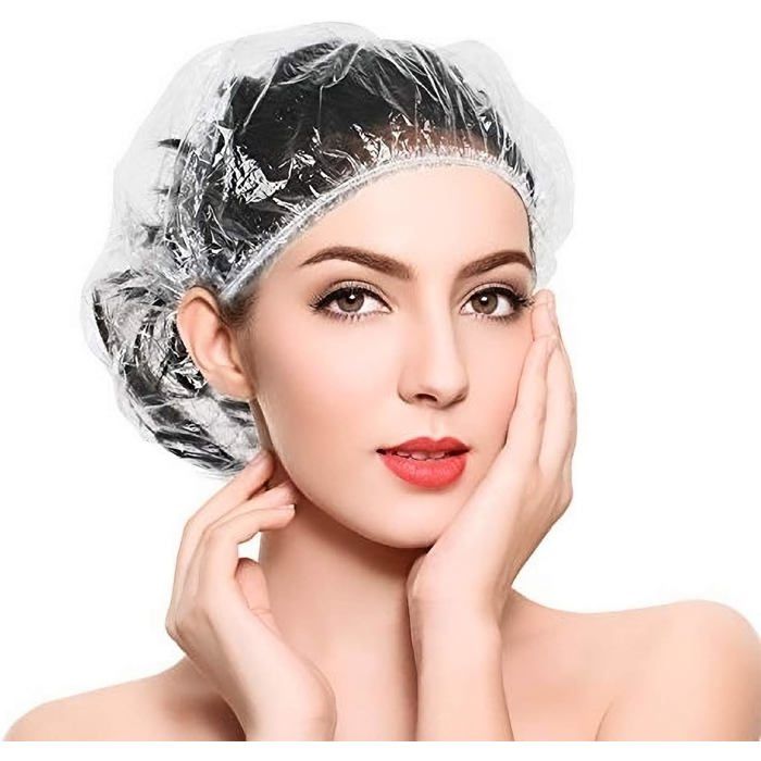 Lot De 100 Bonnets De Douche Jetables – Transparents – Matière PE – Idéal Coiffure, Soins, Voyage