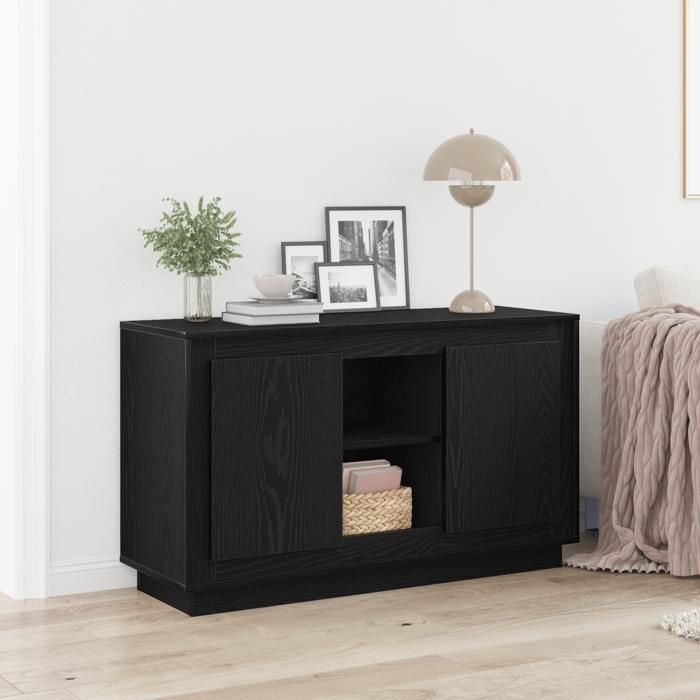vidaXL Buffet Chêne noir 102 x 35 x 60 cm Bois dingénierie 862815