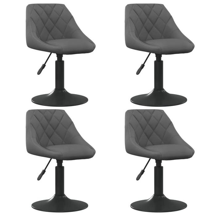 Autumn sale Chaises pivotantes à manger ou salon (Set de 4) gris foncé velours - 46x44x77.5 cm 1743