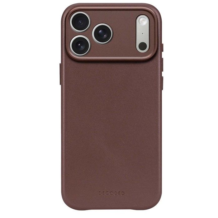 Coque MagSafe - DECODED - iPhone 17 Pro Max - Cuir pleine fleur - Antichocs - Marron