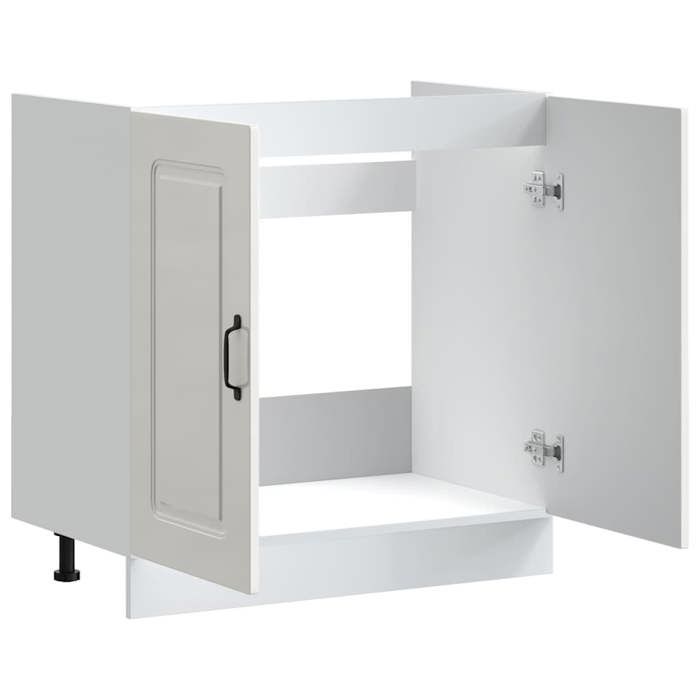 Moderne Armoire base pour évier SWEETY Meuble-lavabos Kalmar blanc brillant 80x46x815 cm MM1832