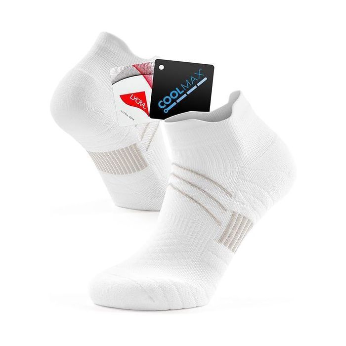 Chaussettes de sport courtes respirantes en coton pour course et fitness lot de chaussettes basses rembourrées taille 43-46 blanc