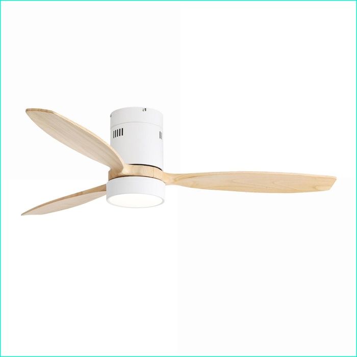 Ventilateur de plafond - 132 cm - Reversible LED + Télécommande - Blanc (Métal/Bois) - Beverlyachorn