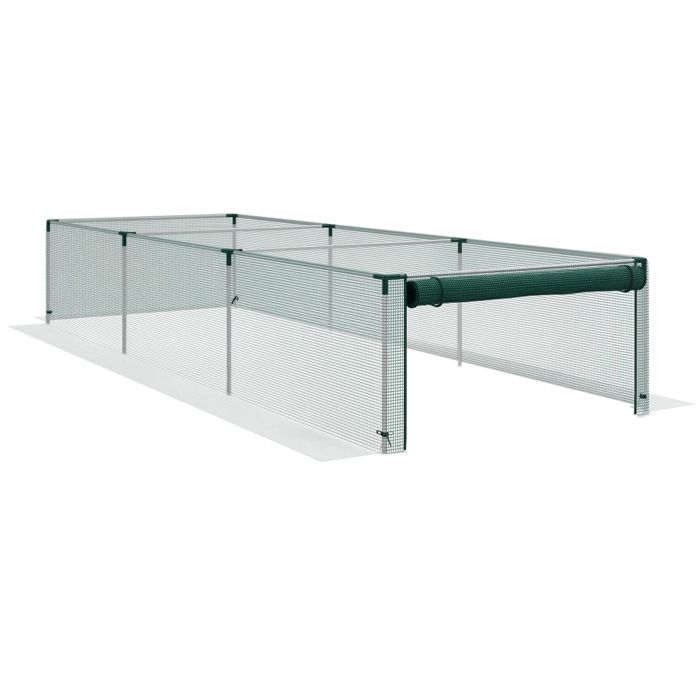 Serre de jardin - Outsunny - serre à tomates - filet protection porte zippée enroulable - HDPE - 125L x 373l x 625H cm - vert