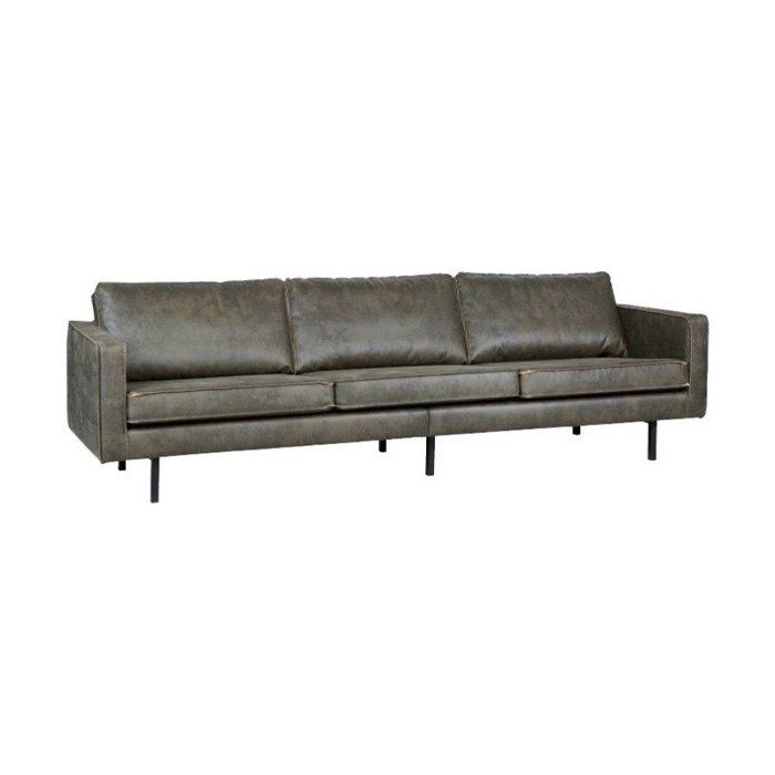 Canapé 3-4 Places - Meubles&Design - Grand canapé cuir recyclé rétro 3 5 places COLORADO - Vert kaki Canapé 3-4 Places - Meubles&Design - Grand canapé cuir recyclé rétro 3 5 places COLORADO - Vert kaki