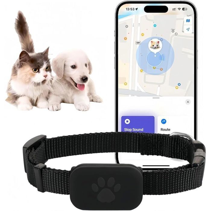 Collier de suivi GPS pour animaux - MICH - Sans frais mensuels - Compatible iOS et Android - Étanchéité IP67