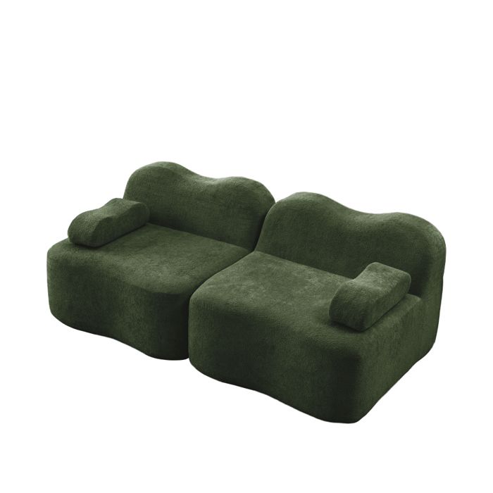 Canapé compressé dangle modulaire -canapé-lit convertible droit 2 places - coussin de siège profond salon vert