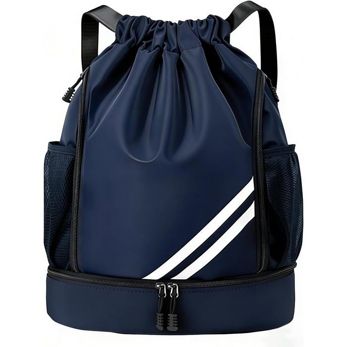 Bleu Marine Sac A Dos De Sport Etanche Pliable Sac De Sport Homme Femme Et Enfants Avec Compartiment A Chaussures Separe[SA250]