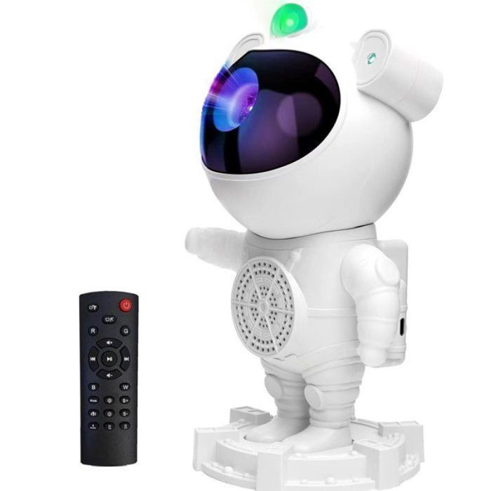 Veilleuse projecteur Astronaute LED Blanc -KINGCENTON - 5 modes de projection -Ciel Etoile Galaxie Nébuleuse - Télécommande Blanc
