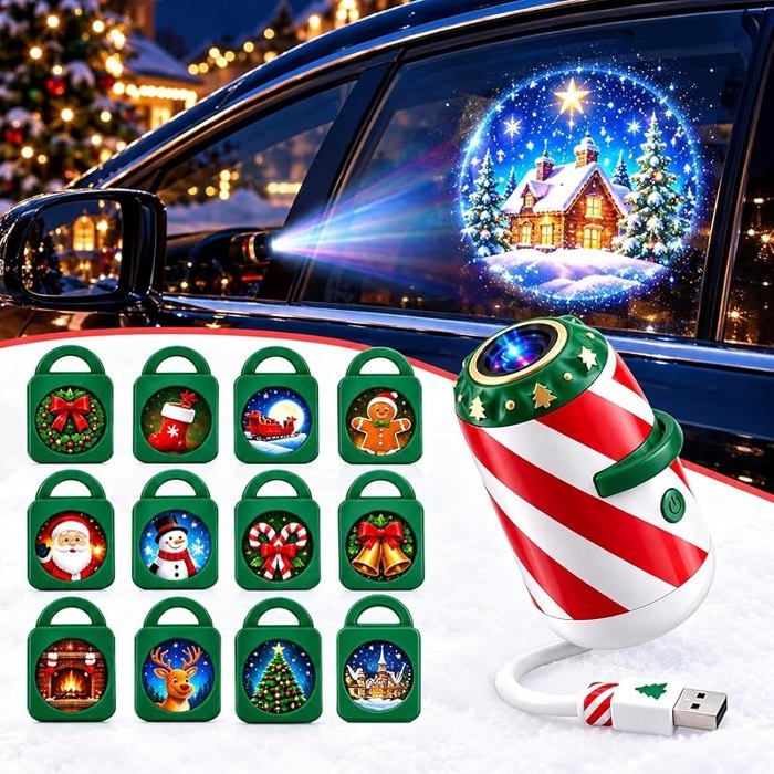 Projecteur lumineux de Noël pour voiture effet de projection festif 5D lampe de projection 12pc LAMPION DE DECO DE FETE