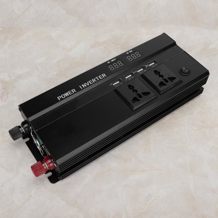 Ashata convertisseur de puissance 5000W 12V à 220V LCD Display Car Power Inverter Converter USB Chargeur Adaptateur