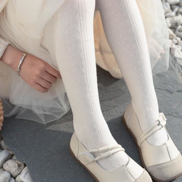 Atyha1 Collants pour enfants Collants blancs doux pour filles