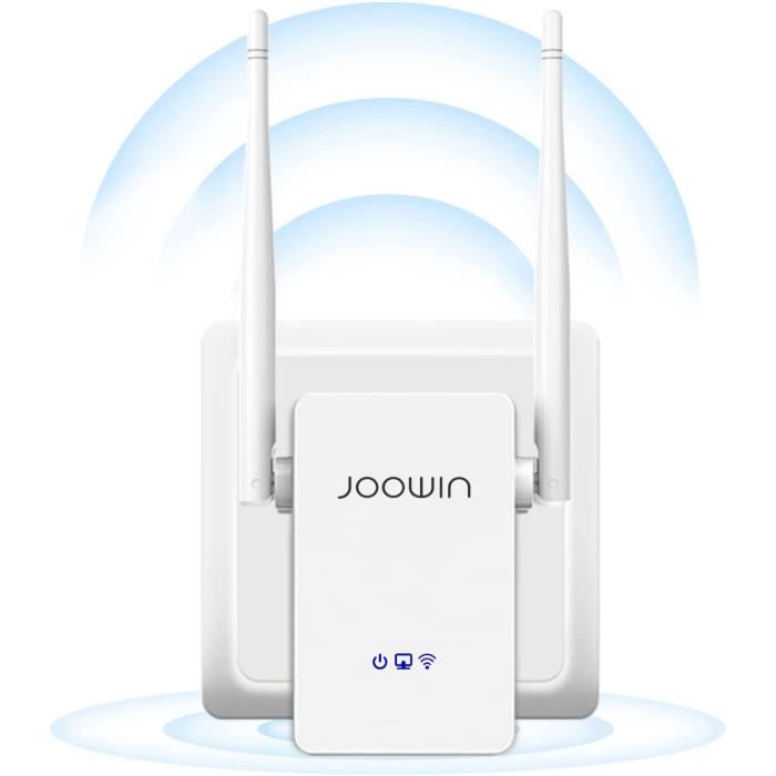 Répéteur WiFi Puissant Amplificateur WiFi 300Mbps 2.4GHz WiFi Extender Booster Avec Port Ethernet Avec Modes Repeteur Ap Routeurcouvre Jusqua 120㎡compatible Avec Toutes Les Routeur Fiche T