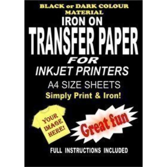 Glaçage Professionnel Jet d'encre à repasser A4 foncé T-Shirt