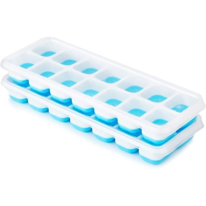 SERENEWARE Lot De 2 Bacs à Glaçons En Silicone Avec Couvercles